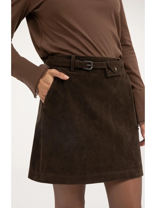 Yaya Minirok van suedine 90840 Delicioso brown