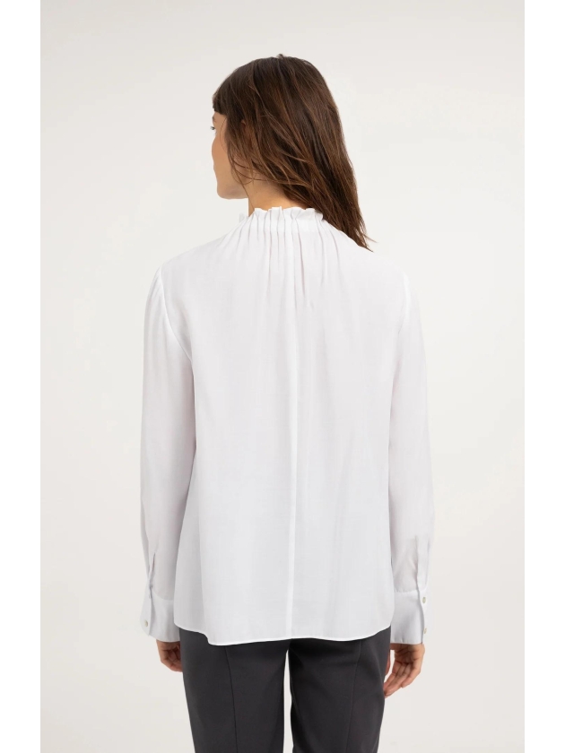 Yaya Kanten top met hoge halslijn 00000 Pure white