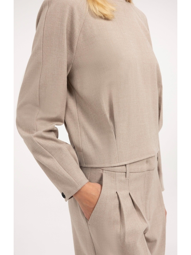 Yaya Top met lange mouwen en 990972 Beige mel