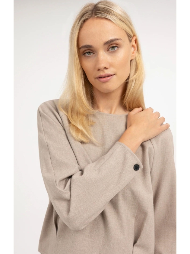 Yaya Top met lange mouwen en 990972 Beige mel
