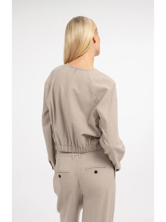 Yaya Top met lange mouwen en 990972 Beige mel