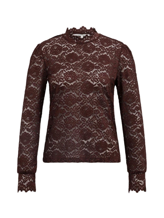 Yaya Kunstleren top 91317 Bitter chocolate red