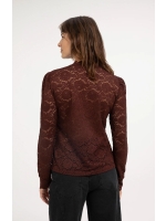 Yaya Kunstleren top 91317 Bitter chocolate red
