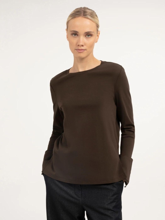 Yaya Top met lange mouwen en 90840 Delicioso brown