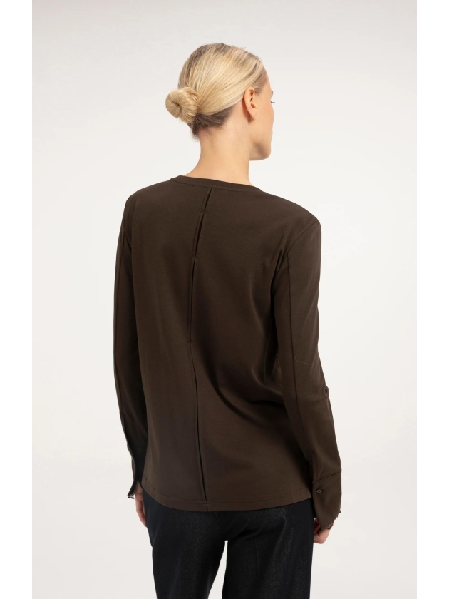 Yaya Top met lange mouwen en 90840 Delicioso brown