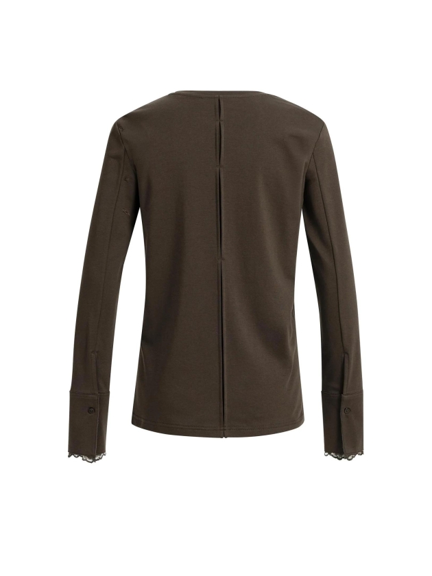 Yaya Top met lange mouwen en 90840 Delicioso brown