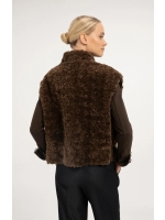 Yaya Bodywarmer imitatieleer 911191 Cocoa brown dessin