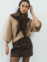 Yaya Satijnen keper stropdas 911191 Cocoa brown dessin