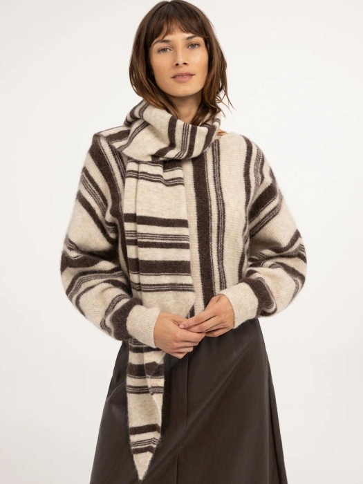 Yaya Gebreide grote driehoekige 99090 LIght beige dess