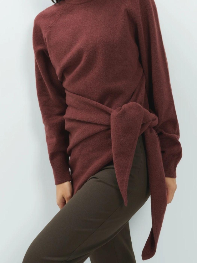 Yaya Nepbont luipaard sjaal 91317 Bitter chocolate red