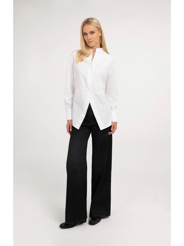 Yaya Hoge taille denim broek - L32 99037 Black denim
