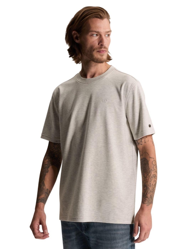 Cast Iron Short sleeve r-neck regular fit in 9024 Lunar rock