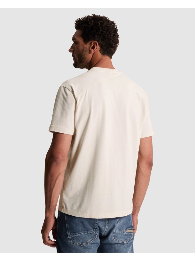 Cast Iron Short sleeve r-neck relaxed fit pe 7555 White down