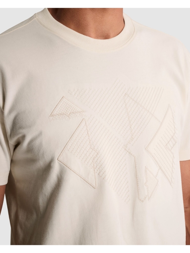 Cast Iron Short sleeve r-neck relaxed fit pe 7555 White down