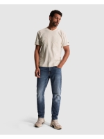 Cast Iron Short sleeve r-neck relaxed fit pe 7555 White down