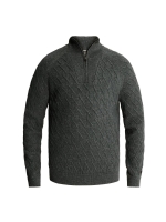 Cast Iron Half zip collar regular fit cotton 9076 Dark slate