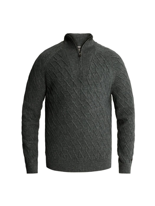 Cast Iron Half zip collar regular fit cotton 9076 Dark slate