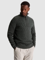 Cast Iron Half zip collar regular fit cotton 9076 Dark slate
