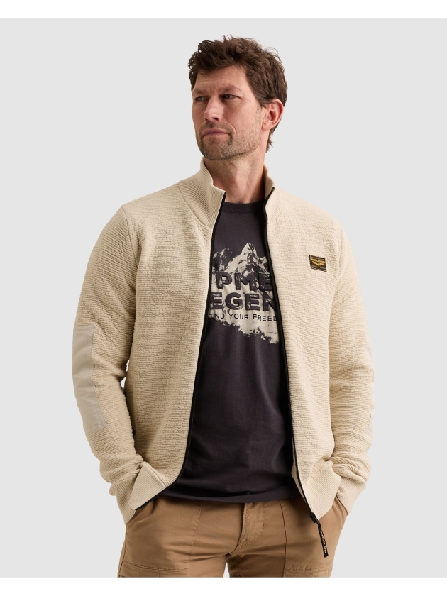 PME Legend Zip jacket texture yarn 7013 Bone white