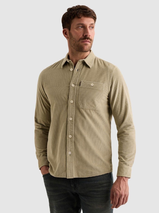 PME Legend Long sleeve shirt Dobby Corduroy 6412 Abbey stone