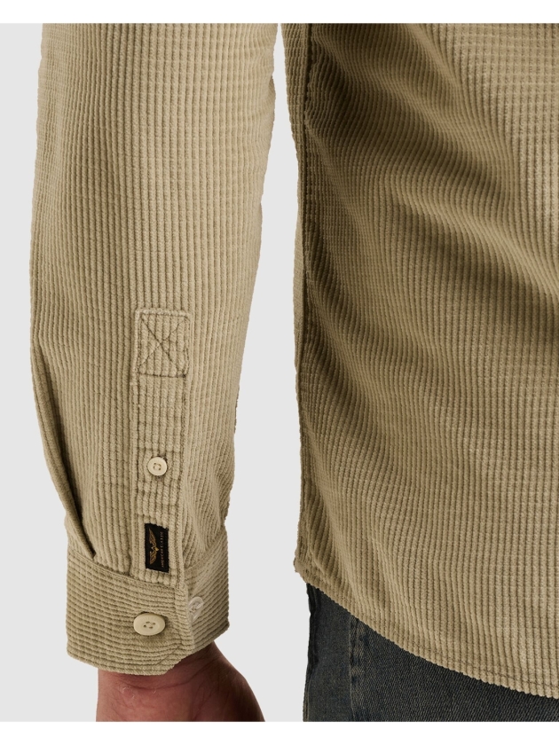 PME Legend Long sleeve shirt Dobby Corduroy 6412 Abbey stone