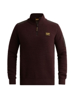 PME Legend Half zip collar texture yarn 4357 Dark aubergine