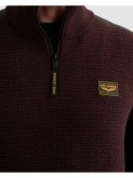 PME Legend Half zip collar texture yarn 4357 Dark aubergine