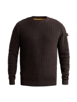 PME Legend R-neck mouline structure 4357 Dark aubergine