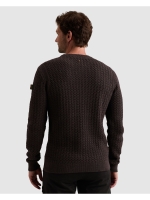 PME Legend R-neck mouline structure 4357 Dark aubergine