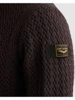PME Legend R-neck mouline structure 4357 Dark aubergine