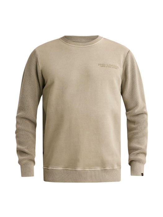 PME Legend Crewneck sweat knit combination 6412 Abbey stone