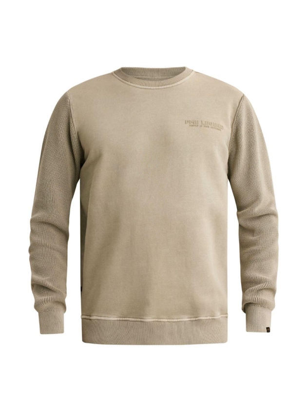 PME Legend Crewneck sweat knit combination 6412 Abbey stone