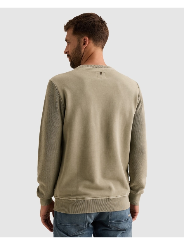 PME Legend Crewneck sweat knit combination 6412 Abbey stone