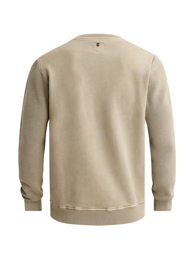 PME Legend Crewneck sweat knit combination 6412 Abbey stone