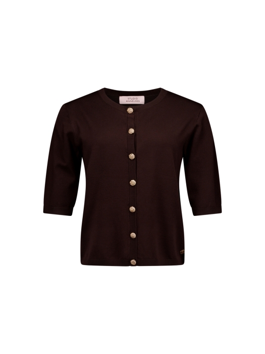 Studio Anneloes Jerry sl cardigan 8700 espresso