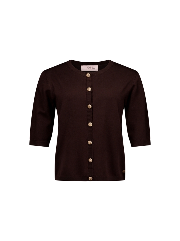 Studio Anneloes Jerry sl cardigan 8700 espresso