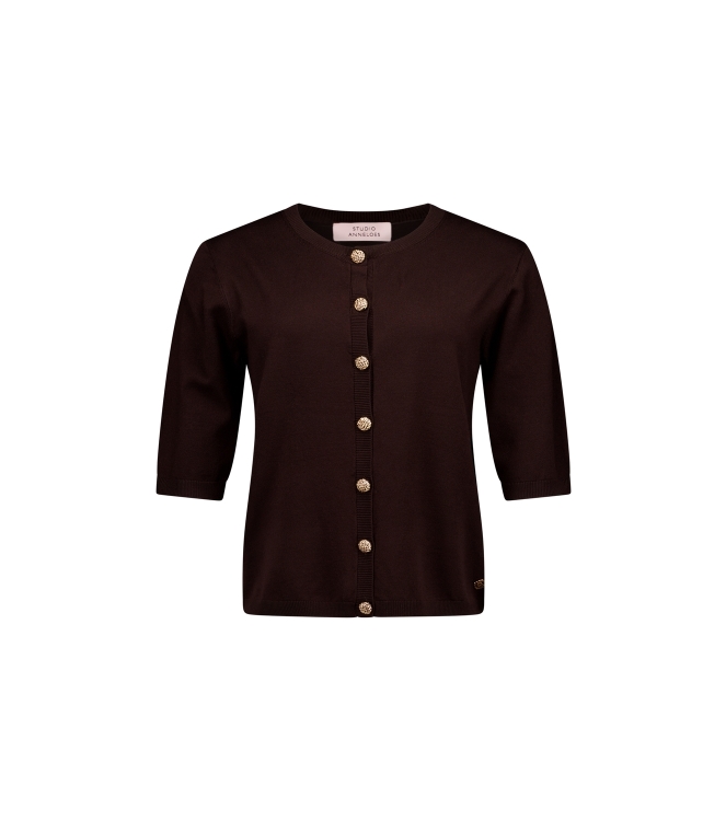 Studio Anneloes Jerry sl cardigan 8700 espresso