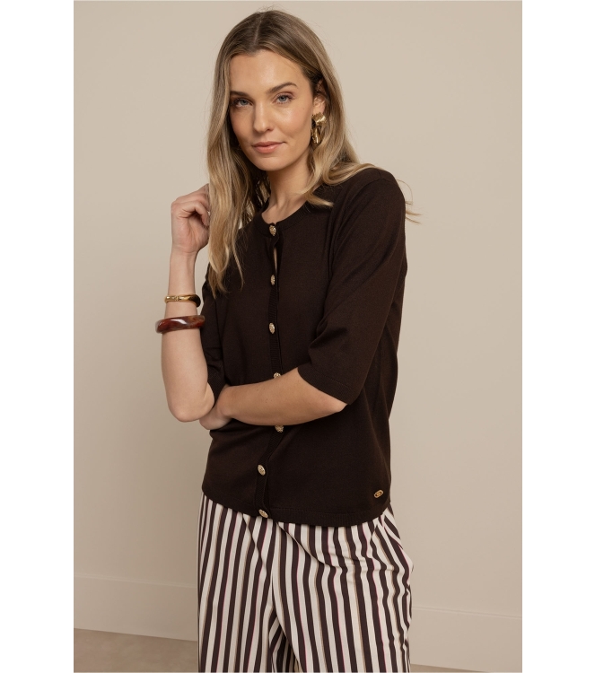 Studio Anneloes Jerry sl cardigan 8700 espresso