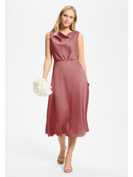 Swing Cocktailkleid aus Satin mit Wasserf 767 Blush rose