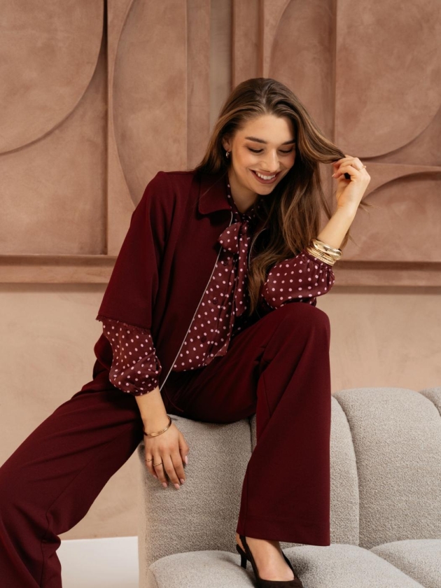 Co Woman ALISHA POLKA 65085 lb-burgundy multi