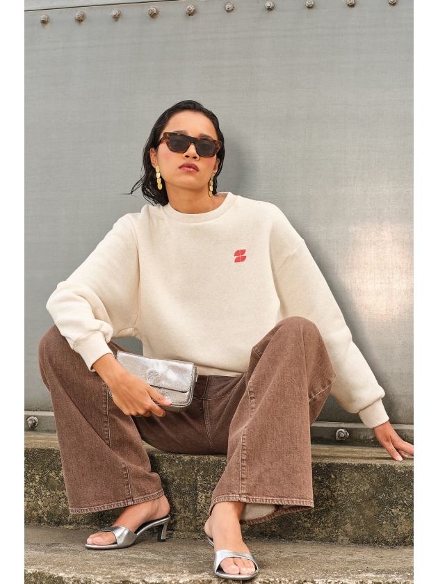By-Bar Amsterdam lili coast melange sweater 826 oyster melee