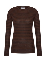 By-Bar Amsterdam basic ls melange stripe top 1722 coffee bean