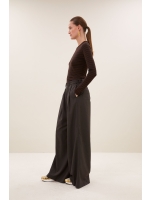 By-Bar Amsterdam basic ls melange stripe top 1722 coffee bean