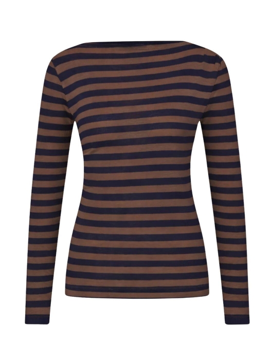 By-Bar Amsterdam leya big stripe top 1722 coffee bean