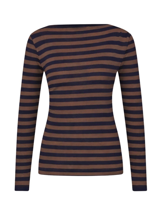 By-Bar Amsterdam leya big stripe top 1722 coffee bean