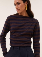 By-Bar Amsterdam leya big stripe top 1722 coffee bean