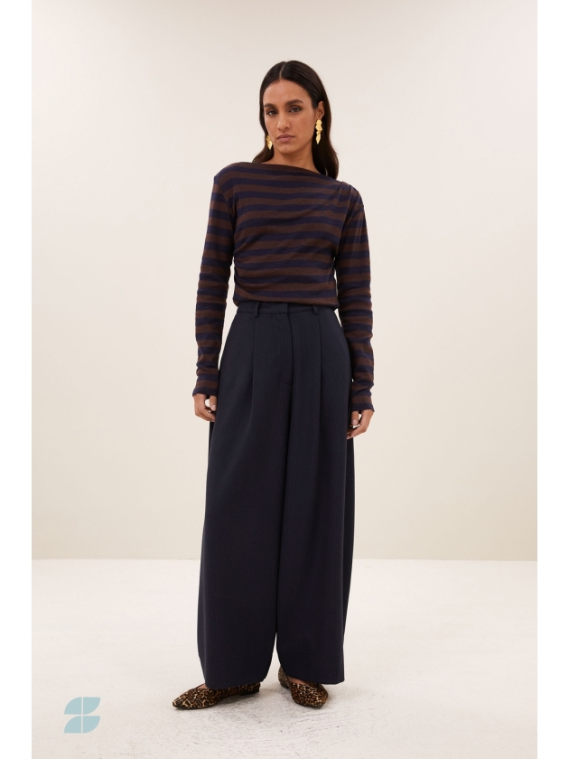 By-Bar Amsterdam leya big stripe top 1722 coffee bean