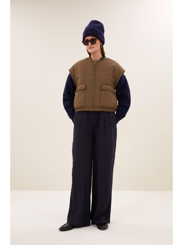 By-Bar Amsterdam gio sleeveless jacket 1705 hazel
