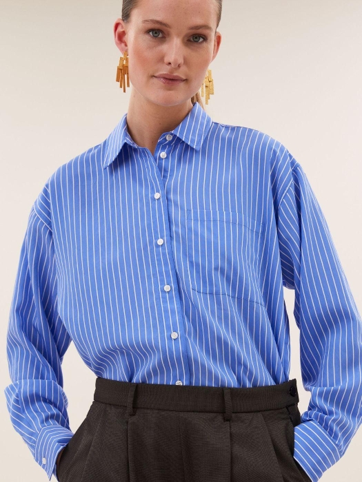 By-Bar Amsterdam lise stripe blouse 1634 azul blue stripe