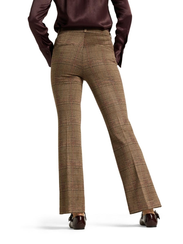 Cambio Fleur cropped 833 Check caramel/burgundy